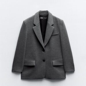 Zara Straight Cut Shoulder Pad Blazer